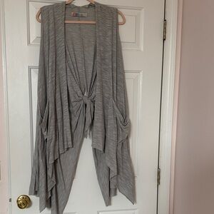 Free People Gray Draped Cardigan
